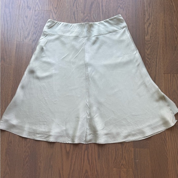 shin Choi Teal 100% Silk Wrap Skirt academia romantic elegant  6 A13 - Picture 3 of 6